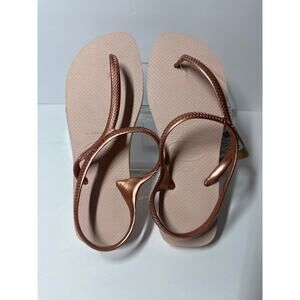 Havaianas Women's Flash Urban Flip-Flops Sandals Rose Gold Sz 11/12 Beach Summer